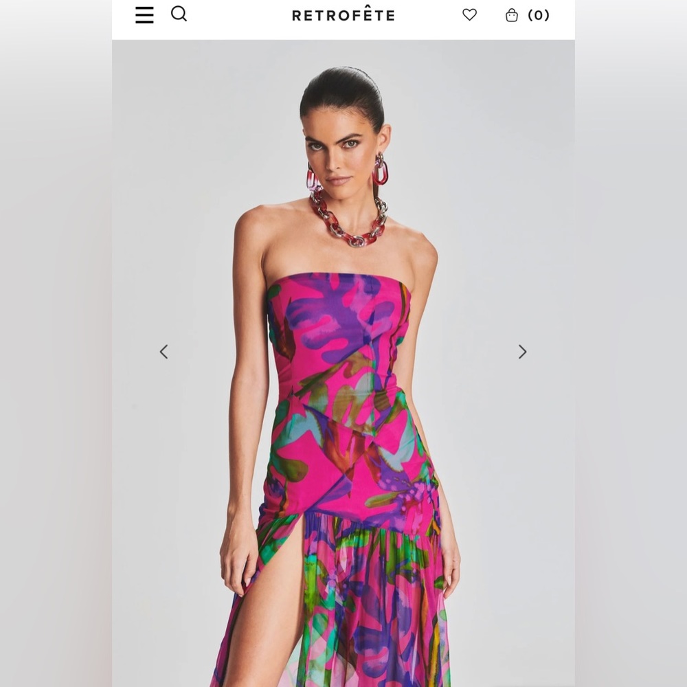 Tropical Havana silk dress pink fuchsia